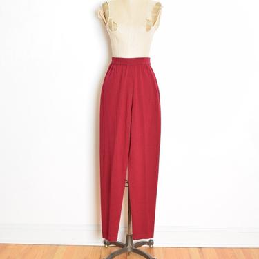 vintage 80s pants burgundy merino wool high waisted knit sweater trousers M clothing 