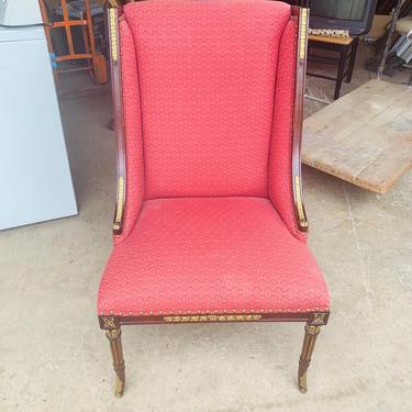 Red Designer Wingback Chair by Henredon (Upholstery Collection)
