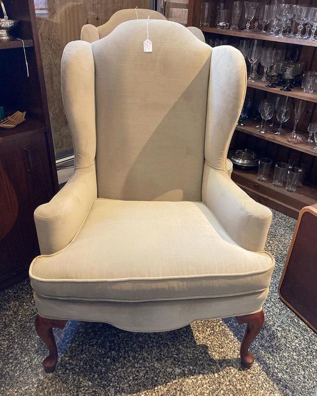 Velveteen wingback chair(s). 31” wide 44” tall. Seat 21” x 21” x 20” 