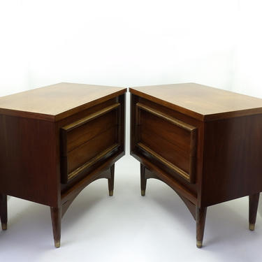 Mid Century Modern Suburbia Nightstands Walnut End Tables Coffee Table Nightstands Entryway Table Low Profile Danish Modern Montgomery Ward 