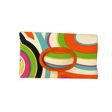 Pucci Canvas Fold Over Clutch