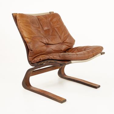 Westnofa Mid Century Bentwood Brown Leather Siesta Chair - mcm 