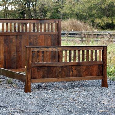 Classic Mission Style Bed Made From Vintage Reclaimed Oak 
