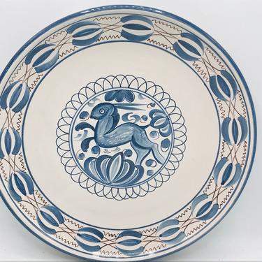 Vintage  hand-painted  Muel Espana Spain plate ceramics Zaragoza Art Pottery Decorative 11.5&quot; Plate Wall Hanging 