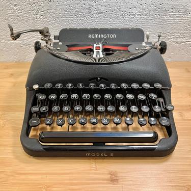 1941 Remington Model 5 Steamline Typewriter w Case, Serviced & Nicely Working, New Ribbon plus Spare 