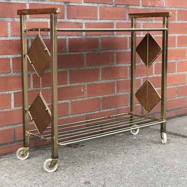 Free and Insured Shipping Within US - Vintage Mid Century Modern Cart Table Stand 