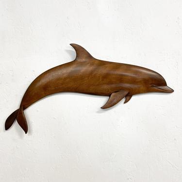 Dolphin Wood Wall Sculpture by Rob Roy Red Birch, San Diego CA 6/94 