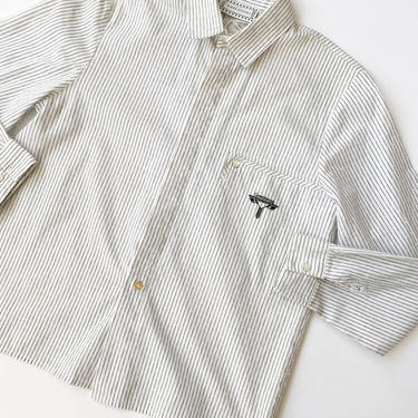 1980s Gianni Versace Cotton Cropped Logo Button Down 
