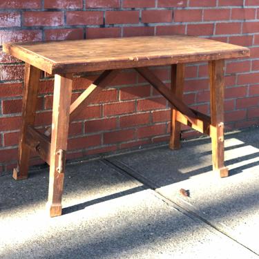 Free and Insured Shipping WIthin US - Vintage Craftsman Handmade Table Bench Stand 