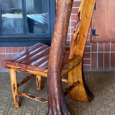 Vintage Rustic Log Diamond Willow Chair 