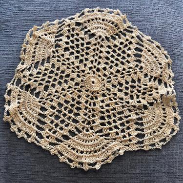 Vintage Cream Six Star Handmade Crochet Lace Doily,Crochet Lace Napkin for Home Decoration- Handmade approx 12 inch round by LeChalet