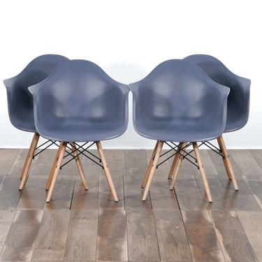 Set Of 4 Modernist Molded Bespoke Dining Chairs 2