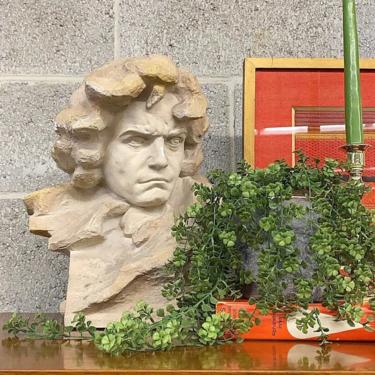 Vintage Beethoven Bust Retro 1980s Alva Studios + Rafael Petosyan Raffi + Plaster Sculpture + Classical Music + Home and Table Decor + Art 