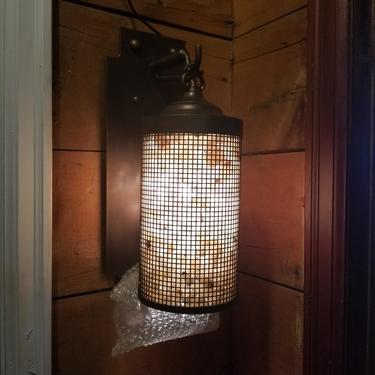 Exterior Waterproof Sconce -Wire Mesh filled with pretty rocks