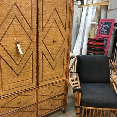 Armoire clothes press and bamboo chair. $843 and $445