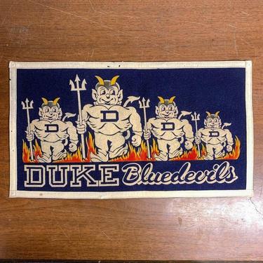 Vintage 1950s Duke University Blue Devils Pennant Banner Chicago Pennant Company RARE 