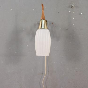 Walnut &amp; Glass Accordion Wall-Mounting Lamp