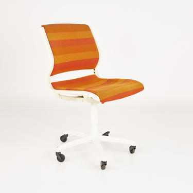 Mid Century Orange and White Desk Chair - mcm 