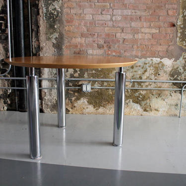 Birch top Chrome Round dining table