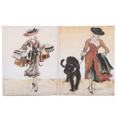 Two Dupre Prints on Canvas