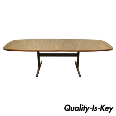 Mid Century Danish Modern Rosewood Dining Table with Two Leaves by Skovby