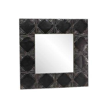 Art Deco Black Ceiling Tin Square Wall Mirror