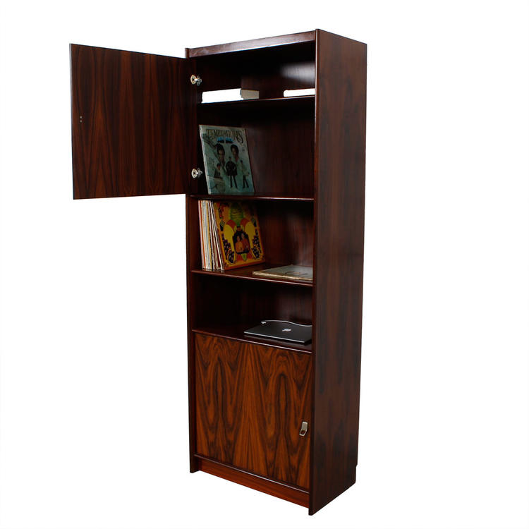 Deep Danish Rosewood Adjustable Bookcase / Vinyl Storage