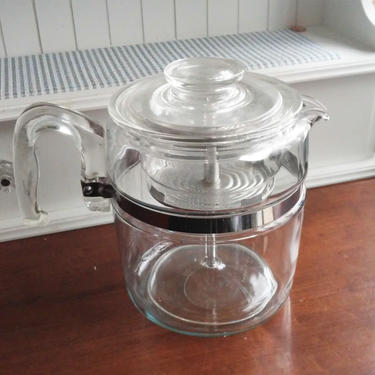 VINTAGE Pyrex 9 Cup Percolator, Farmhouse Decor, Housewarming Gift 