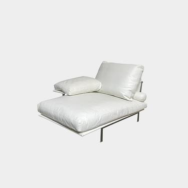 Diesis White Leather Chaise Lounge