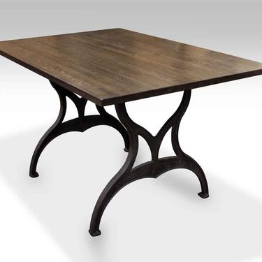 Custom Ebony Industrial Floor Table with Brooklyn Legs