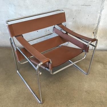 Cognac Leather Wassily Chair by Marcel Breur for Knoll