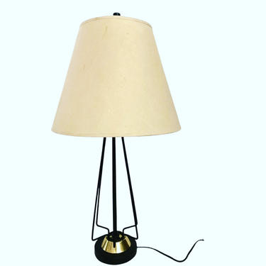 American Mid-Century Modern Atomic Age Brass and Metal Lamp