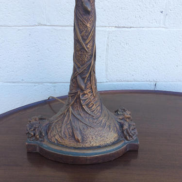 Floor lamp Armor Bronze Company, original paint, floral fern design 
