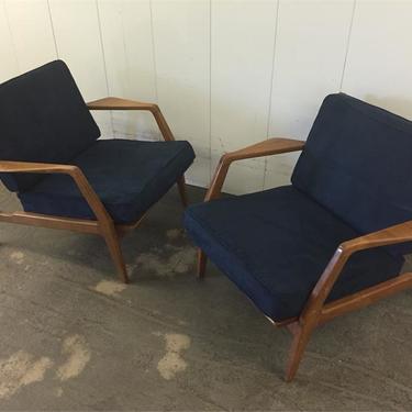 IB Kofod-Larsen Pair Lounge Chairs Made in Denmark