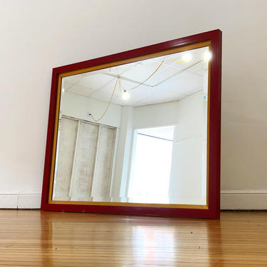 Vintage Beveled Mirror – Modern Wood Frame 