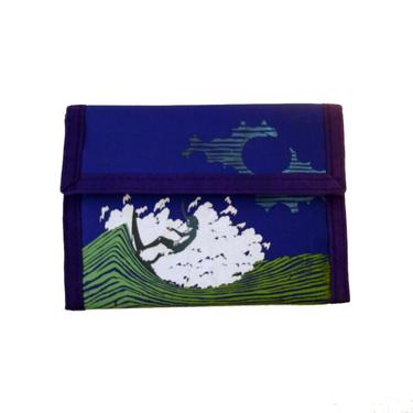Surfer Nylon Wallet Vintage Wallet 1980s Hawaii Graphic Surfer Screenprint  Blue 
