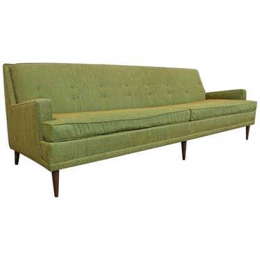 Mid-Century Modern Sofa Long Green Kroehler Sofa 89&amp;quot; 