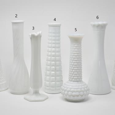 Vase Milk Glass | Choice of 1 | Weddings Showers Home Decor | Boho Farmhouse Feminine | Sweet Party Decor | Tea Party Birthday Decorations 