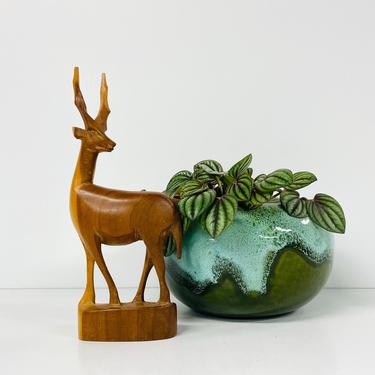 Vintage Gazelle Hand Carved Wood Sculpture / Made in Kenya / Impala / Antelope / FREE SHIPPING 