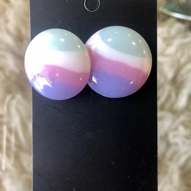 1980s Pastel Earrings with Posts