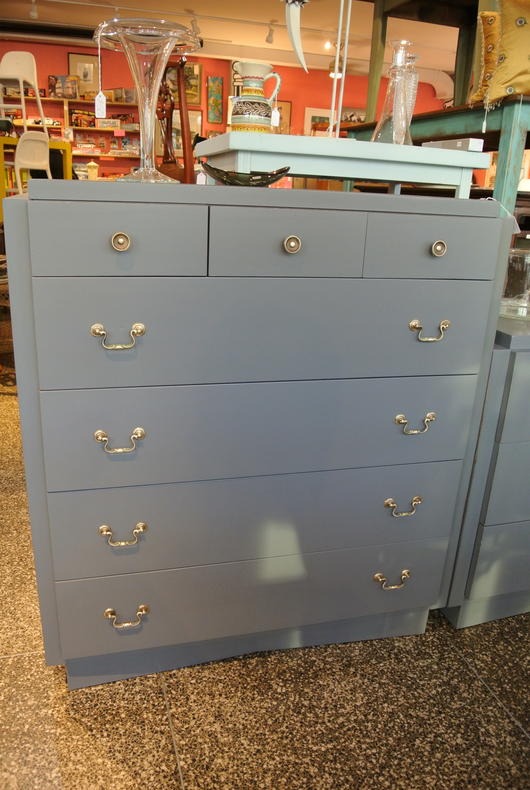 7 drawer grey painted chest $495