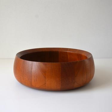 Danish Modern Teak 11" Staved Wooden Bowl by Woodline, Denmark 