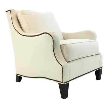 Thomasville Transitional White Natural Cotton Club Chair