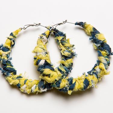 Blue and Yellow Fabric Hoops 