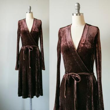 1990s Betsey Johnson Wrap Dress Velvet S 