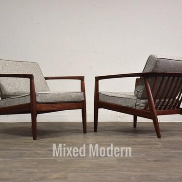 Folke Ohlsson for Dux Swedish Mid Century Lounge Chairs - A Pair 