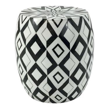 Made Goods Black and White Caspian Marble Stool