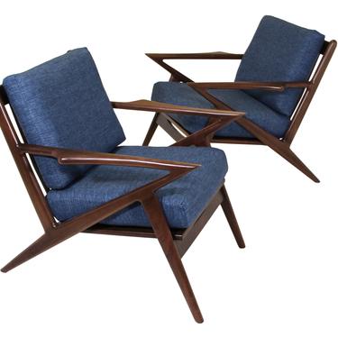 Pair of Mid-Century Style Z Chairs (Possibly Joy Bird) On Hold for Staging 
