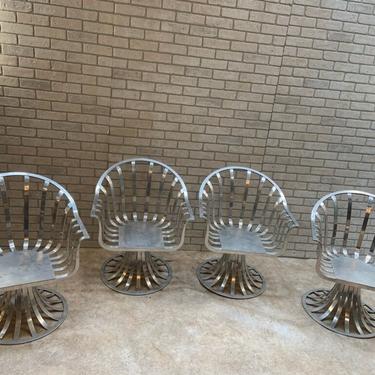 Mid Century Polished Aluminum Chairs by Russell Woodard - Set of 4