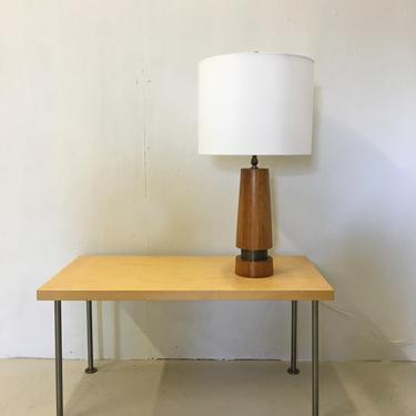 Mid Century Teak Table Lamp 